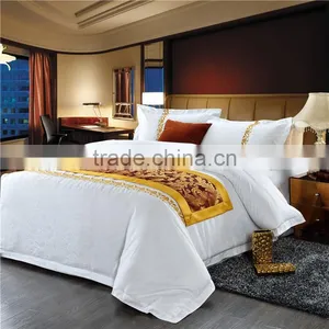 High Quality Hotel Cotton Polyester Plain White Bed Sheets thumbnail-2