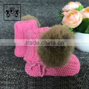 Handmade Fall Crocheted Shoe Sole Hand Crochet Cute Shoes Winter Baby Plush Indoor Booties thumbnail-1