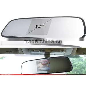 3.5 Inch TFT LCD Parking Mirror Monitor Dual Video Input Car Parking Sensor Set in the Mirror thumbnail-1