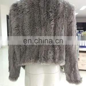 Ladies Rabbit Fur Jacket With Lapel thumbnail-1