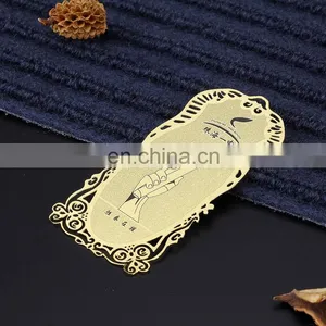 Promotional Gifts Customized Corrosion Logo Matte Gold Color Wholesalse Bookmark thumbnail-3