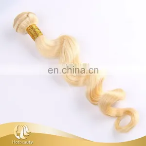 613# Blonde Color Virgin Human Loose Wave Remy Russian Hair Weave no Shedding no Tangle thumbnail-5