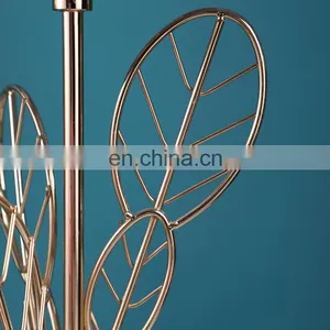 Popular New Design Living Room Decor Gold Leaf Shape Luxury Bedside Lamps for Hotel Home thumbnail-5