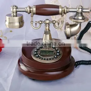 Hot Sale Wood Corded Antique Telephone With LCD Display thumbnail-1