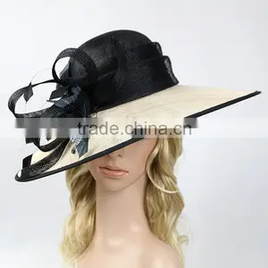 New Arrival Women Sinamay Church Suit Wide Brim Wedding Derby Hat Supplier's Choice thumbnail-1
