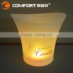 Color Changeable Champagne Tub Frosted Plastic Ice Bucket Cooler thumbnail-6