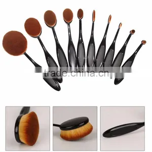 Logo Branding Oval Makeup Brush, Professional Cosmetic Makeup Brushes 10pcs/set thumbnail-1