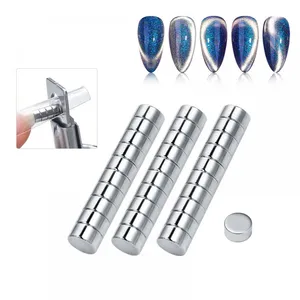 Cross Border Specialized Nail Enhancement Tools, Powerful Magnets, Cylindrical Multifunctional Cat Eye Magnets, Nail Enhancement Magnets, Set of 10 Pieces thumbnail-1