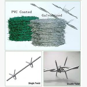 Factory Supply 500 Meters Galvanized Steel Barbed Wire Per Roll for Farm Mountain Prison Wall Protection thumbnail-3