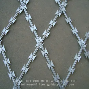 High Quality Razor Barbed Wire 0.5mm-5.0mm Barbed Wire Galvanized Bto-16 Galvanized Razor Barbed Wire Protection BOLI thumbnail-5