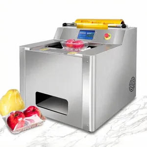 Semi-automatic Stretch Film Packaging Machine for Fruits and Vegetables Automatic Stretch Film Wrapper for Fresh Meat thumbnail-4