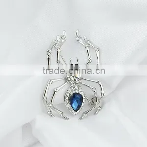 Blue Crystal Brooch Rhinstone Silver Animal Spider Brooch Personality Brooch thumbnail-3