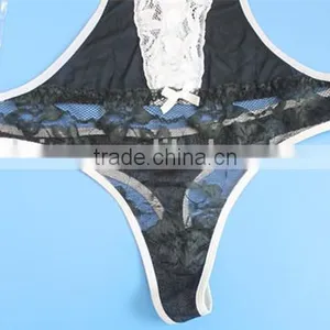 2016 Hot Sexy Front Open Black White Lace Lingerie Baby Teddie thumbnail-6