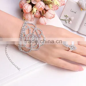 Attractive Shiny Ladys Best Gift Finger Chain Ring Bracelet thumbnail-1