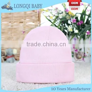 MZ-MS-037 High Quality Spring Plain 100% Cotton Solid Color Baby Hat thumbnail-3