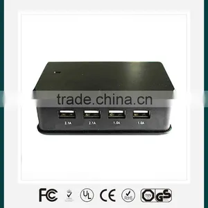 Usb Charger/ 4 Port (black) USB Travel Charger for Tablet and Mobile Phone With FCC,CE-EMC,CE-LVD Approved thumbnail-1
