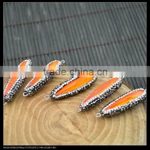 LFD-0040B Wholesale Orange Glass Pave Rhinestone Crystal Connectors Beads Jewelry Finding thumbnail-3