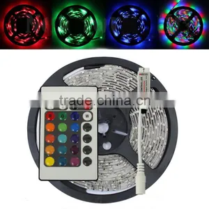 3528 5m 500cm RGB 300 LED SMD Waterproof Flexible Light Strip+Mini 24 Key IR thumbnail-1