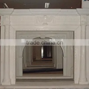 Roman Pillar Carved Fireplace Mantel Wholesale thumbnail-3