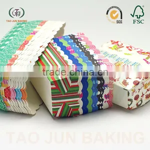Rectangle Shaped Disposable Cake Baking Cups Cupcake Liners Paper thumbnail-1