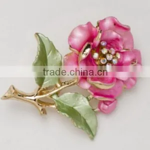 2015 Hottest Peony Flower Decorative Crystal Painting Flower Brooch thumbnail-3