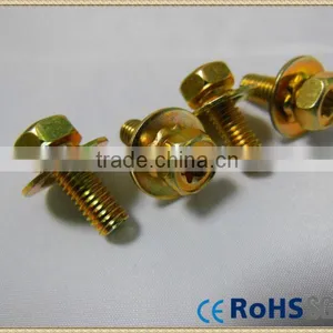 Cross Recessed/Phillips Pan Head Combination Screws With Washers, Zinc Plated thumbnail-1