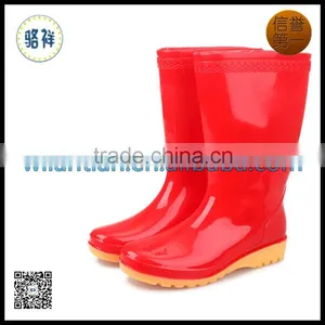 Women Pvc Cheap Red Gumboots thumbnail-1