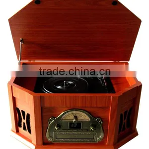 5 in 1 Turntable CD Player With USB SD Recording and Lcd Indicater thumbnail-1