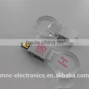 Promotional Gift Item Acrylic Material Tranparent Personalized Laser Engraving Logo Led Light Bulb Shaped Usb Pen Drive Supplier's Choice thumbnail-6