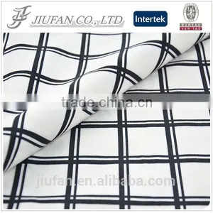 Jiufan Textile Soft Check Poly Spun Single Jersey Printed Ponte Roma Knit Fabric thumbnail-1