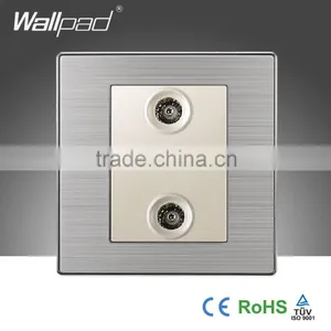 2015 China Hot Sale Wholesaler Wallpad Luxury Wall Light Switch Panel Television Double TV Socket thumbnail-2