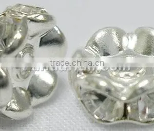 Grade "B" Rhinestone Beads, Clear, Silver Color, About 6mm in Diameter, 3mm Thick; Hole: 1mm (RSB028-B01) thumbnail-1