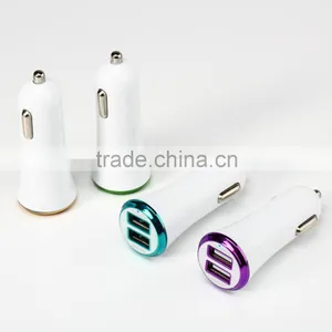 New Design Coloured Usb Car Charger Dual Car Charger Phone thumbnail-3