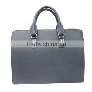Wholesale Low Price High Quality Men's Blue Real Leather Business Briefcase thumbnail-1
