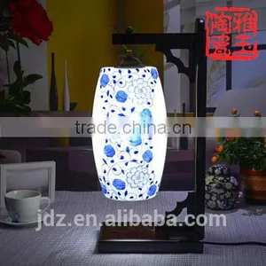 Ceramic Handpainted Antique Wooden Table Lamp for Hotel thumbnail-5