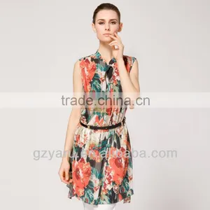 Mulberry Silk Flower Fashion Loose Two Single Blouse thumbnail-1