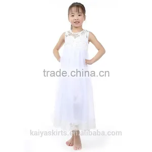 Latest Kids Fairy Angel Party Shining Star Pure White Net Lace Stain Long Baby Dress Frocks thumbnail-1