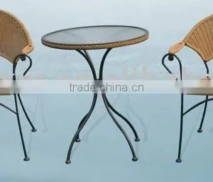 Rattan Table and Chair thumbnail-1