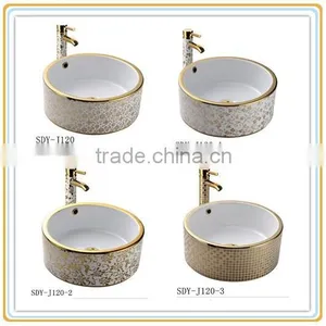 Hot Sale in Ceramic Golden Color Wash Basin thumbnail-5