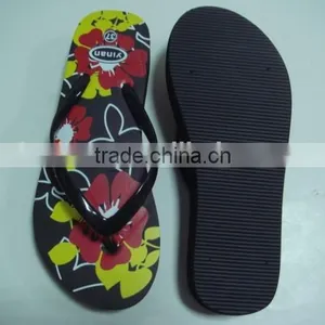 663 LOULUEN Custom EVA Ladies Flat Slippers Wedge Flip Flops For Women With Logo thumbnail-3
