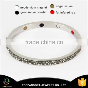 China Wholesale Handmade Adjustable Wire Bracelet Colorful Crystal Stainless Steel Expandable Bangle thumbnail-2