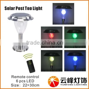 High LUMEN Stainless Steel 5 LED Solar Post Top Light Solar Pillar Light thumbnail-2
