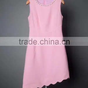 Wholesale Bady Pink Sleeveless Women Dresses Beads Embellished Summer Dresses thumbnail-1