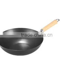 28cm Carbon Steel Non-stick Wok With Wooden Handle thumbnail-1