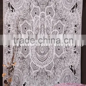 Twin Size Good Luck Hamsa Hand of Fatima Islamic Wall Art Home Decorative Indian Cotton Wall Hanging Tapestry thumbnail-5