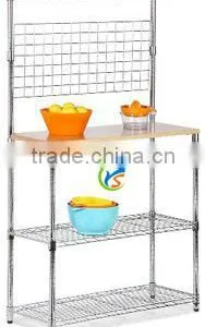 Bakers Rack With Cutting Board and Storage Shelves thumbnail-1