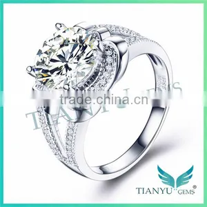 Wholesale 925 Sliver Finger Ring Super White Moissanite Diamond Wedding Ring,Anniversary Ring for Women thumbnail-1