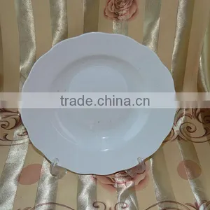 Plain White Porcelain Plate Round Shape With Modern Decal thumbnail-4