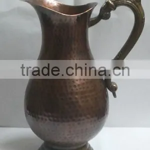 Copper Water Pitcher Jug Hammered thumbnail-3