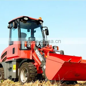 Everun Brand ER08 CE Certificated Agricultural Machinery Mini Wheel Loader for Farm And Land With Pallet Forks/4 in 1 Bucket thumbnail-1